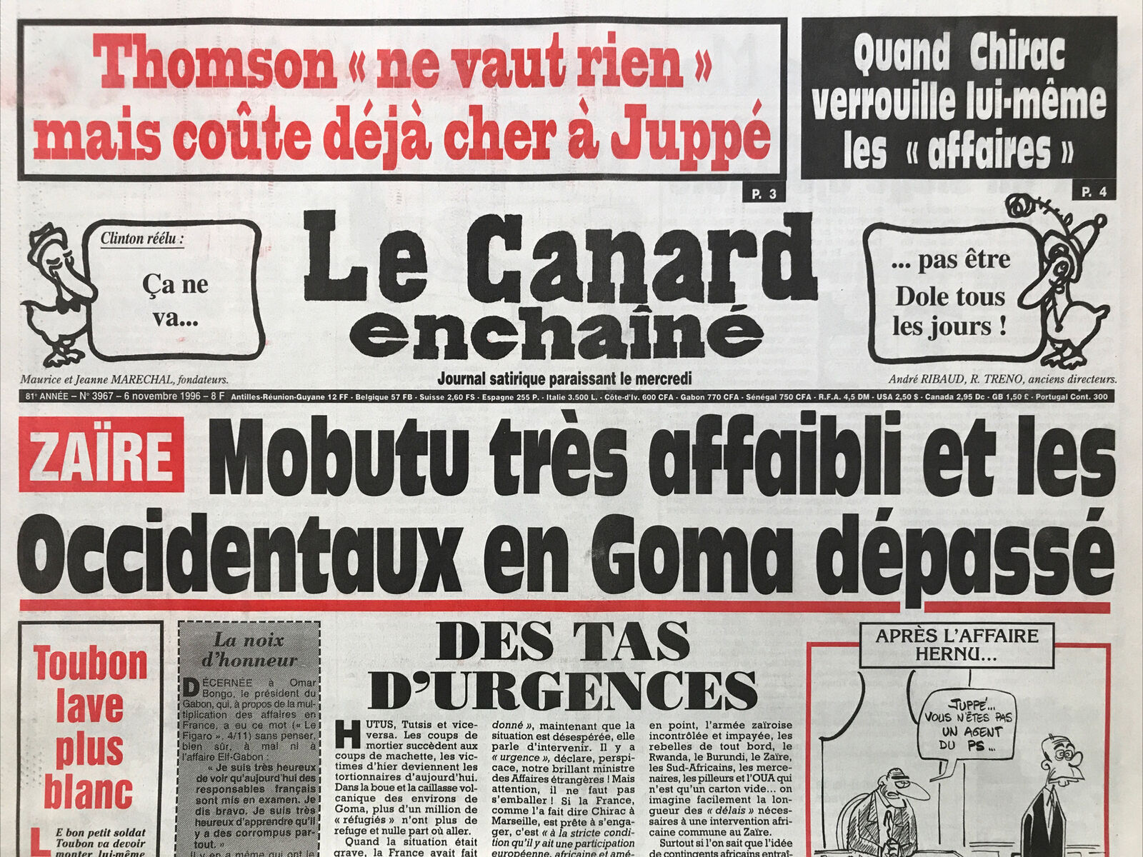 Couac ! | Acheter un Canard | Vente d'Anciens Journaux du Canard Enchaîné. Des Journaux Satiriques de Collection, Historiques & Authentiques de 1916 à 2004 ! | 3967