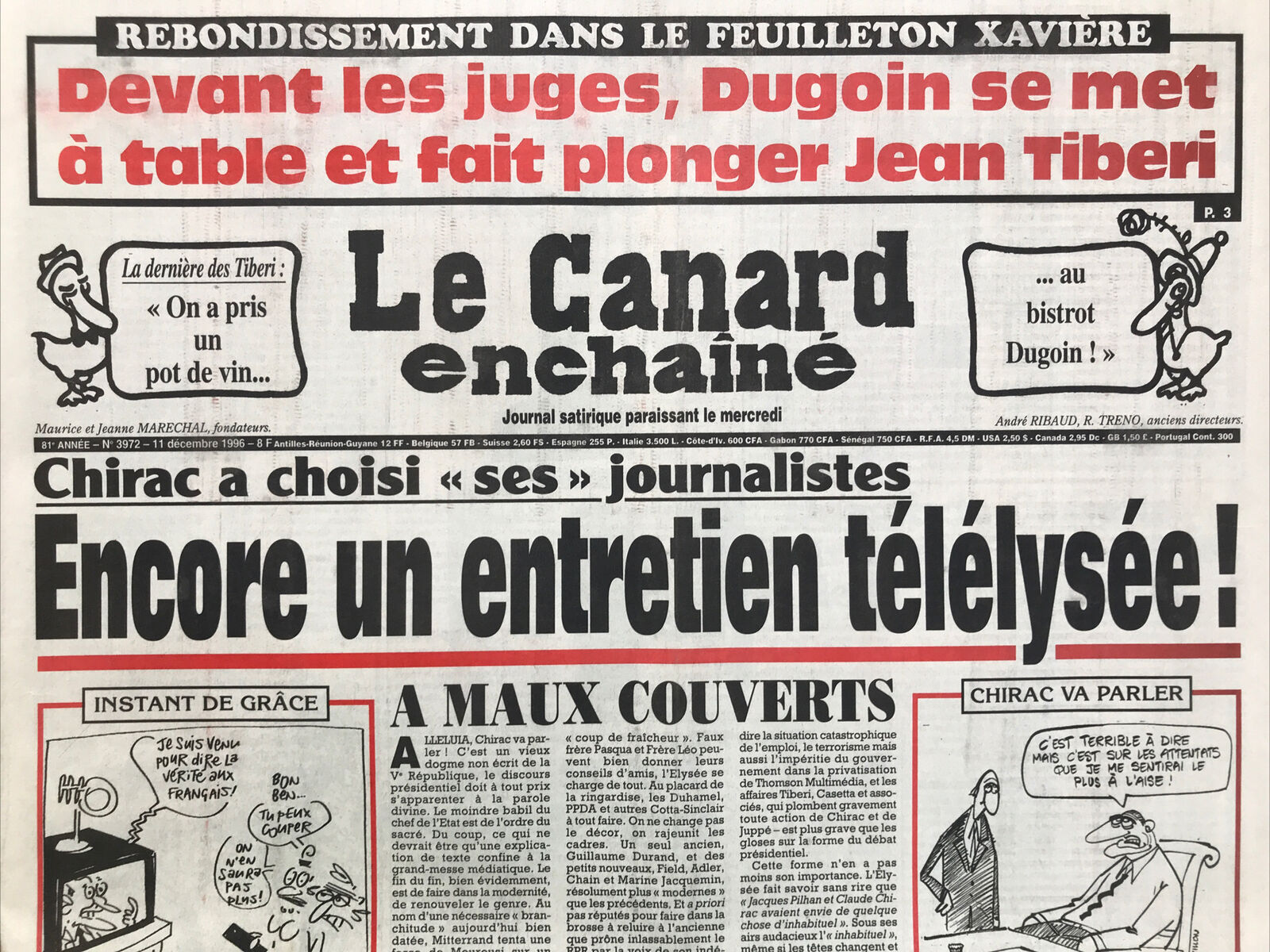 Couac ! | Acheter un Canard | Vente d'Anciens Journaux du Canard Enchaîné. Des Journaux Satiriques de Collection, Historiques & Authentiques de 1916 à 2004 ! | 3972