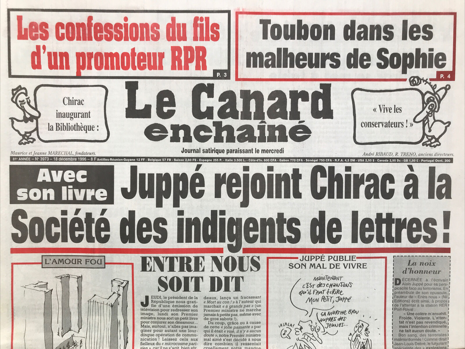 Couac ! | Acheter un Canard | Vente d'Anciens Journaux du Canard Enchaîné. Des Journaux Satiriques de Collection, Historiques & Authentiques de 1916 à 2004 ! | 3973