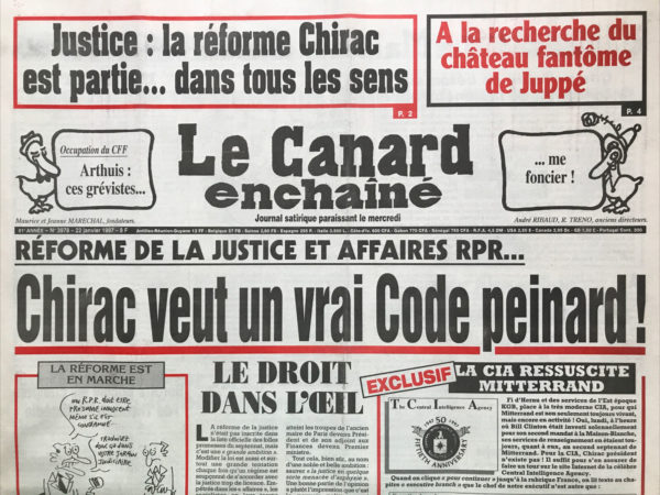 Couac ! | N° 3978 du Canard Enchaîné - 22 Janvier 1997 | Nos Exemplaires du Canard Enchaîné sont archivés dans de bonnes conditions de conservation (obscurité, hygrométrie maitrisée et faible température), ce qui s'avère indispensable pour des journaux anciens. | 3978