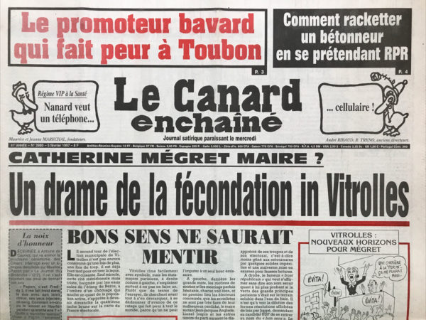 Couac ! | N° 3980 du Canard Enchaîné - 5 Février 1997 | Nos Exemplaires du Canard Enchaîné sont archivés dans de bonnes conditions de conservation (obscurité, hygrométrie maitrisée et faible température), ce qui s'avère indispensable pour des journaux anciens. | 3980