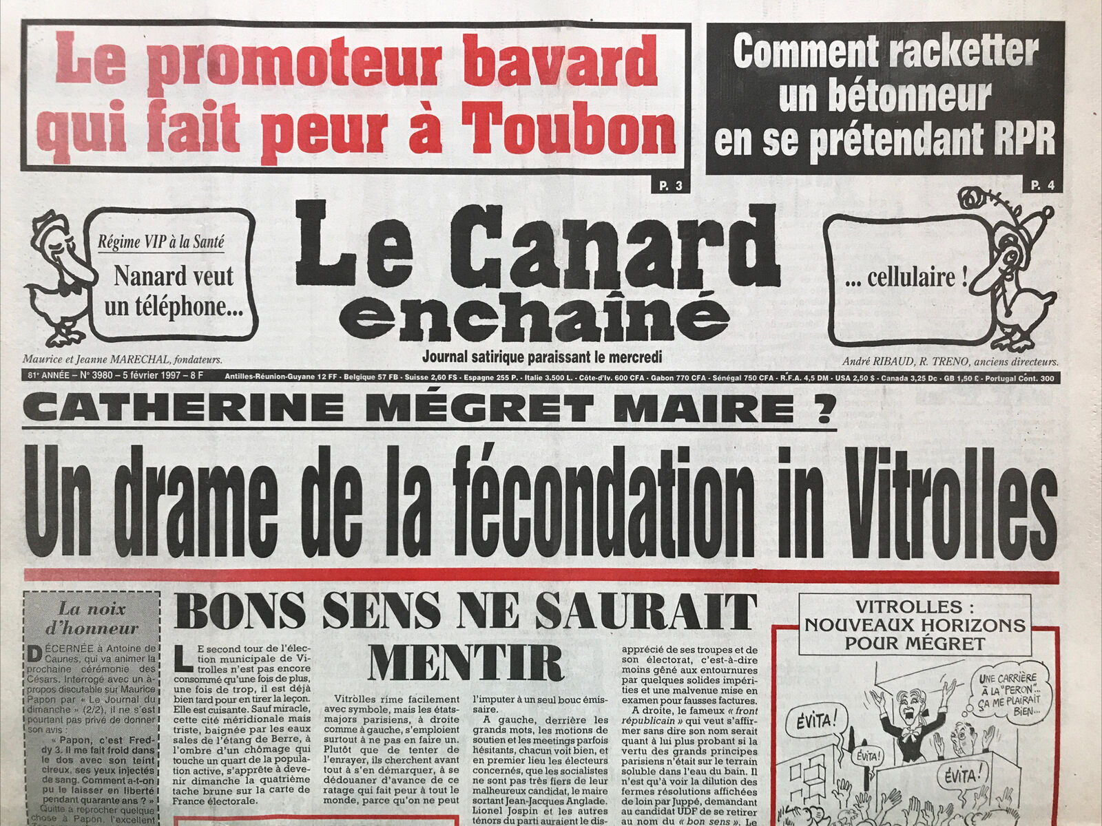 Couac ! | Acheter un Canard | Vente d'Anciens Journaux du Canard Enchaîné. Des Journaux Satiriques de Collection, Historiques & Authentiques de 1916 à 2004 ! | 3980