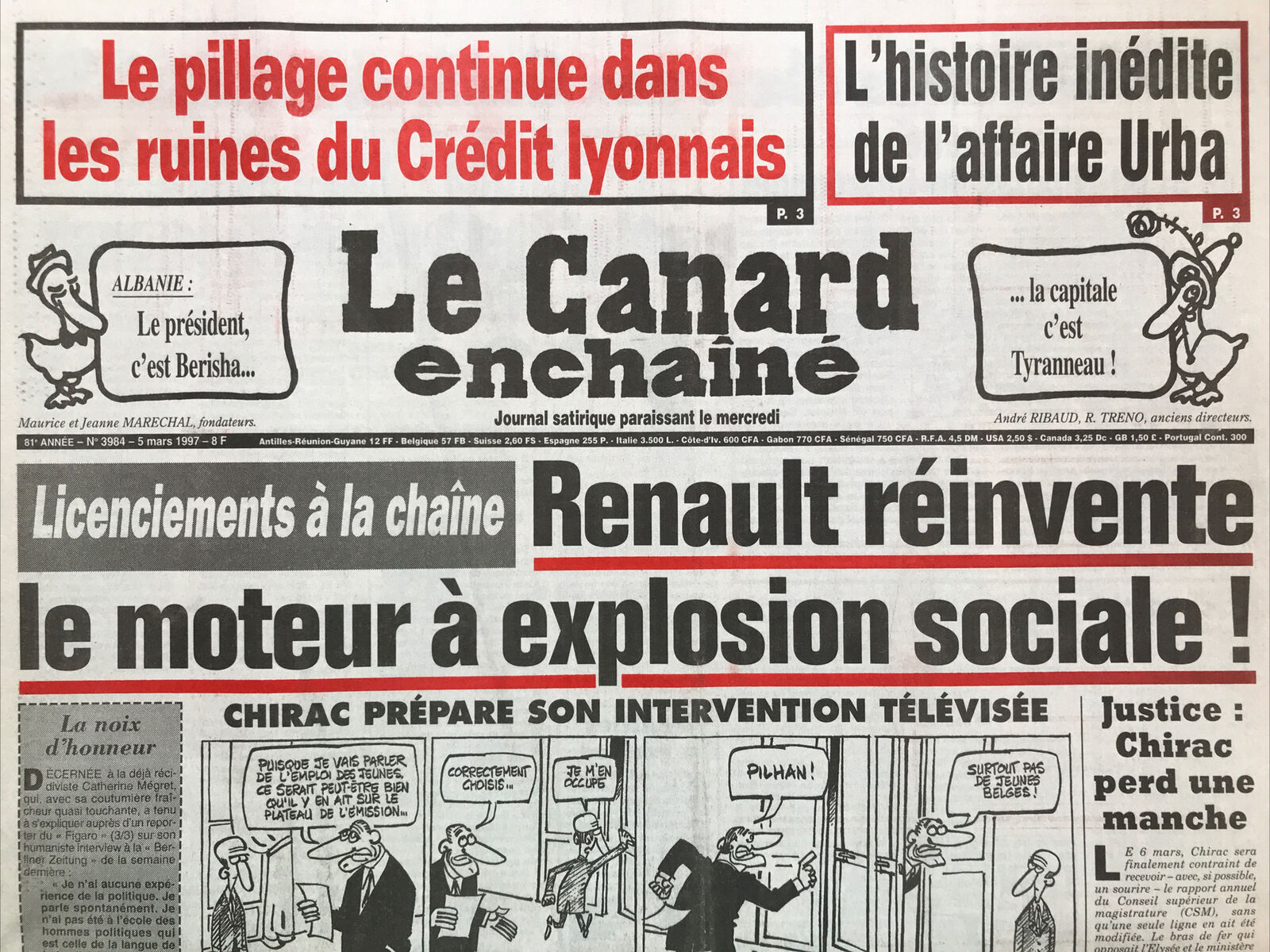 Couac ! | Acheter un Canard | Vente d'Anciens Journaux du Canard Enchaîné. Des Journaux Satiriques de Collection, Historiques & Authentiques de 1916 à 2004 ! | 3984