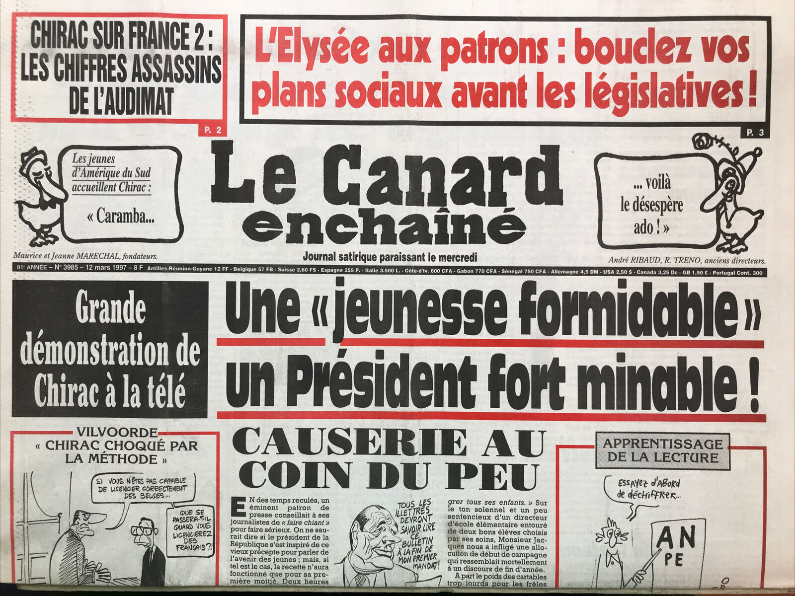 Couac ! | Acheter un Canard | Vente d'Anciens Journaux du Canard Enchaîné. Des Journaux Satiriques de Collection, Historiques & Authentiques de 1916 à 2004 ! | 3985