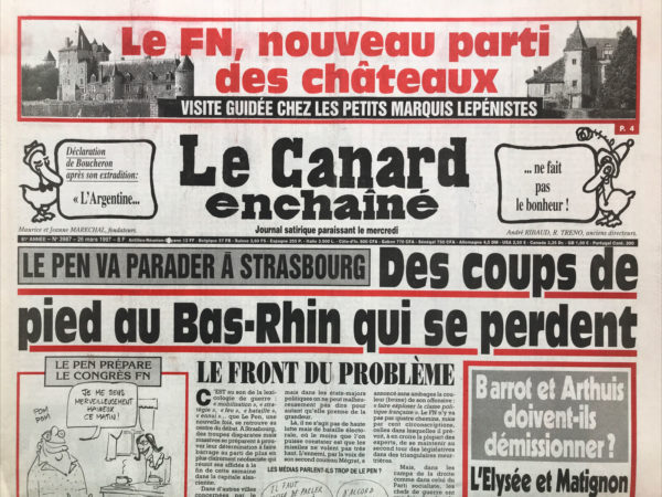 Couac ! | N° 3987 du Canard Enchaîné - 26 Mars 1997 | Nos Exemplaires du Canard Enchaîné sont archivés dans de bonnes conditions de conservation (obscurité, hygrométrie maitrisée et faible température), ce qui s'avère indispensable pour des journaux anciens. | 3987