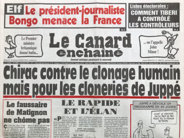 Couac ! | N° 3992 du Canard Enchaîné - 30 Avril 1997 | Nos Exemplaires du Canard Enchaîné sont archivés dans de bonnes conditions de conservation (obscurité, hygrométrie maitrisée et faible température), ce qui s'avère indispensable pour des journaux anciens. | 3992