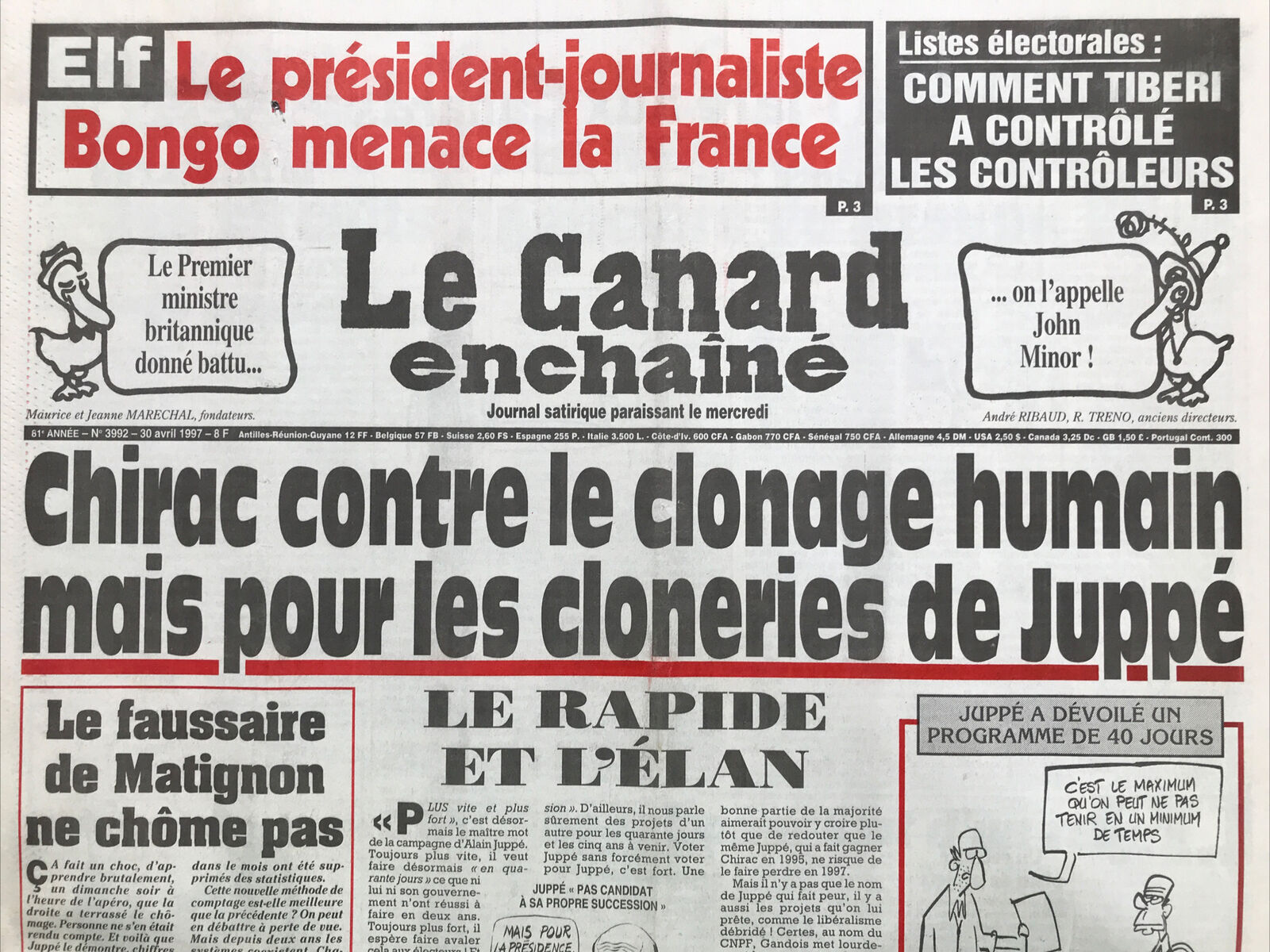 Couac ! | Acheter un Canard | Vente d'Anciens Journaux du Canard Enchaîné. Des Journaux Satiriques de Collection, Historiques & Authentiques de 1916 à 2004 ! | 3992