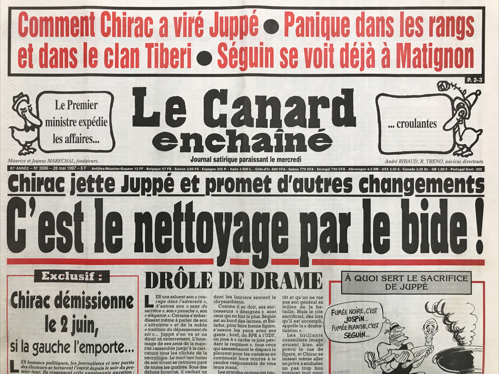 Couac ! | Acheter un Canard | Vente d'Anciens Journaux du Canard Enchaîné. Des Journaux Satiriques de Collection, Historiques & Authentiques de 1916 à 2004 ! | 3996