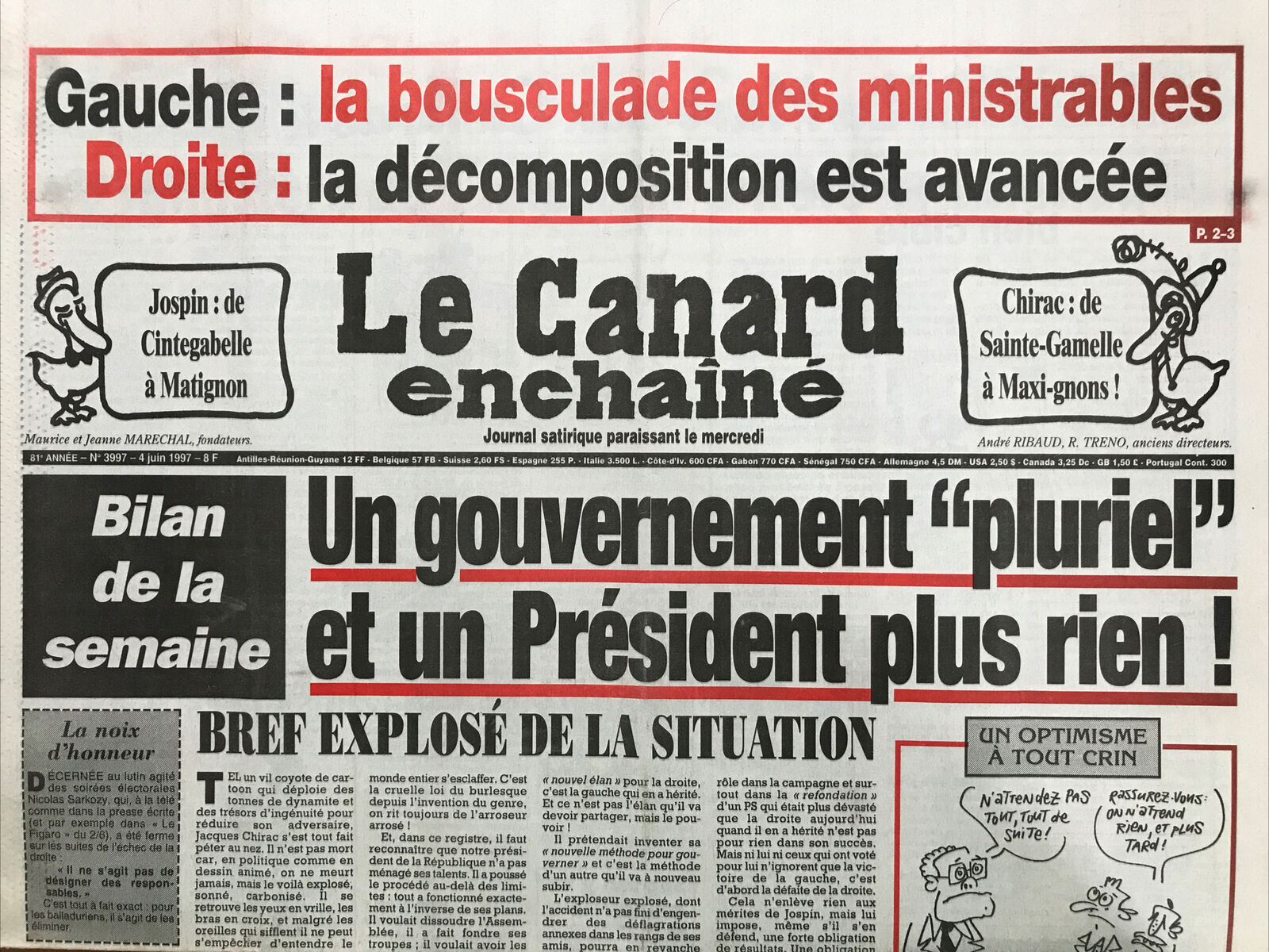 Couac ! | Acheter un Canard | Vente d'Anciens Journaux du Canard Enchaîné. Des Journaux Satiriques de Collection, Historiques & Authentiques de 1916 à 2004 ! | 3997