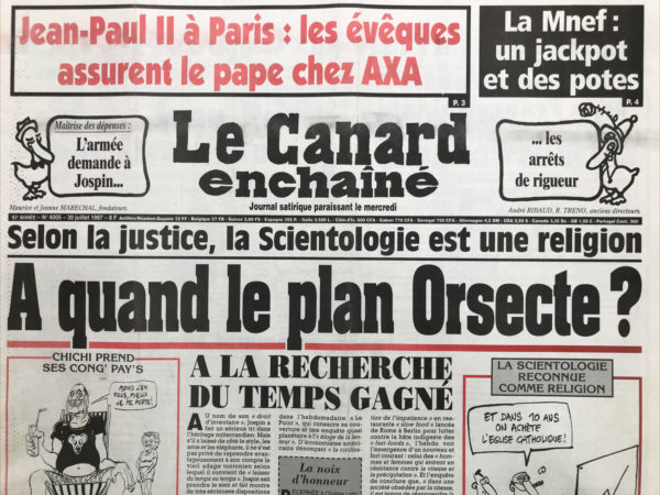 Couac ! | N° 4005 du Canard Enchaîné - 30 Juillet 1997 | Nos Exemplaires du Canard Enchaîné sont archivés dans de bonnes conditions de conservation (obscurité, hygrométrie maitrisée et faible température), ce qui s'avère indispensable pour des journaux anciens. | 4005