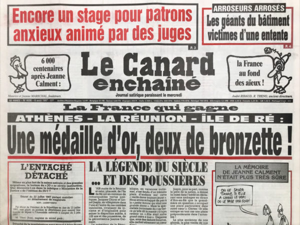 Couac ! | N° 4006 du Canard Enchaîné - 6 Août 1997 | Nos Exemplaires du Canard Enchaîné sont archivés dans de bonnes conditions de conservation (obscurité, hygrométrie maitrisée et faible température), ce qui s'avère indispensable pour des journaux anciens. | 4006