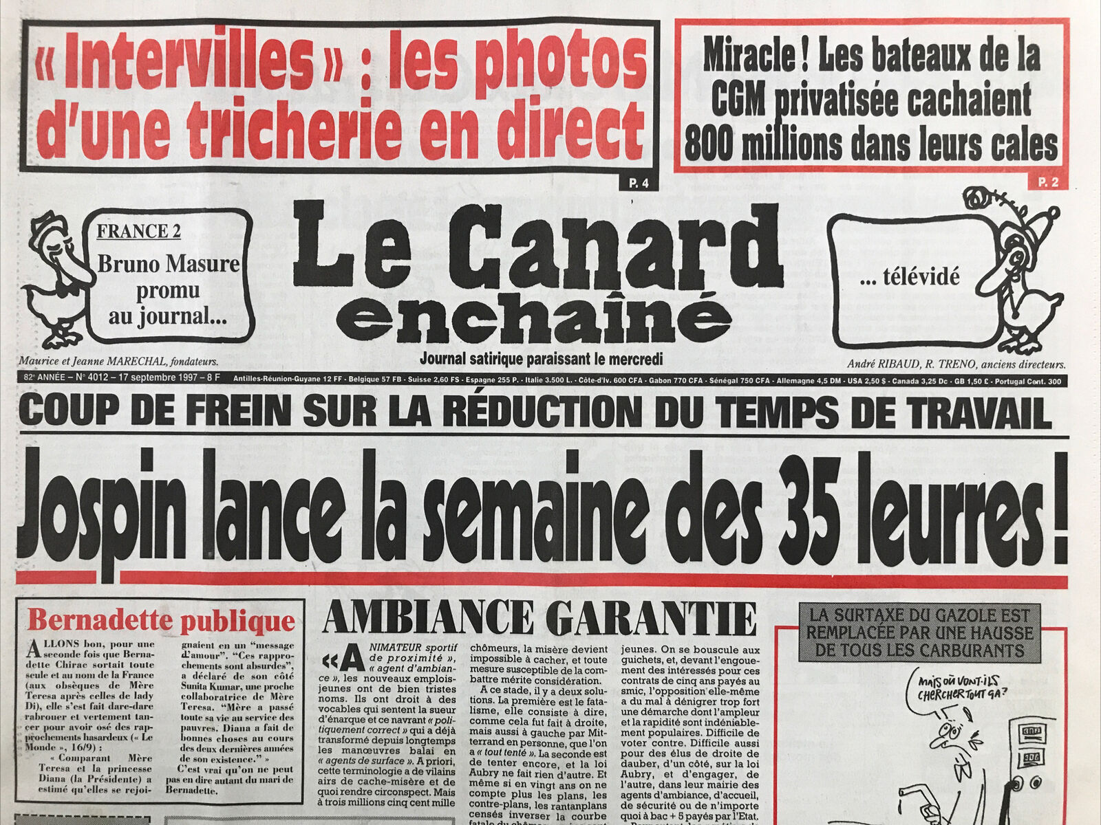 Couac ! | Acheter un Canard | Vente d'Anciens Journaux du Canard Enchaîné. Des Journaux Satiriques de Collection, Historiques & Authentiques de 1916 à 2004 ! | 4012