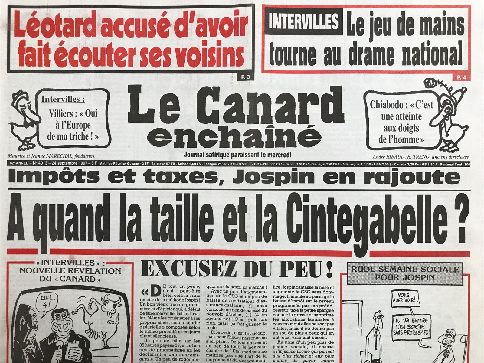 Couac ! | Acheter un Canard | Vente d'Anciens Journaux du Canard Enchaîné. Des Journaux Satiriques de Collection, Historiques & Authentiques de 1916 à 2004 ! | 4013