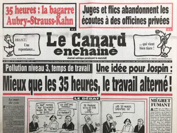 Couac ! | N° 4014 du Canard Enchaîné - 1 Octobre 1997 | Nos Exemplaires du Canard Enchaîné sont archivés dans de bonnes conditions de conservation (obscurité, hygrométrie maitrisée et faible température), ce qui s'avère indispensable pour des journaux anciens. | 4014