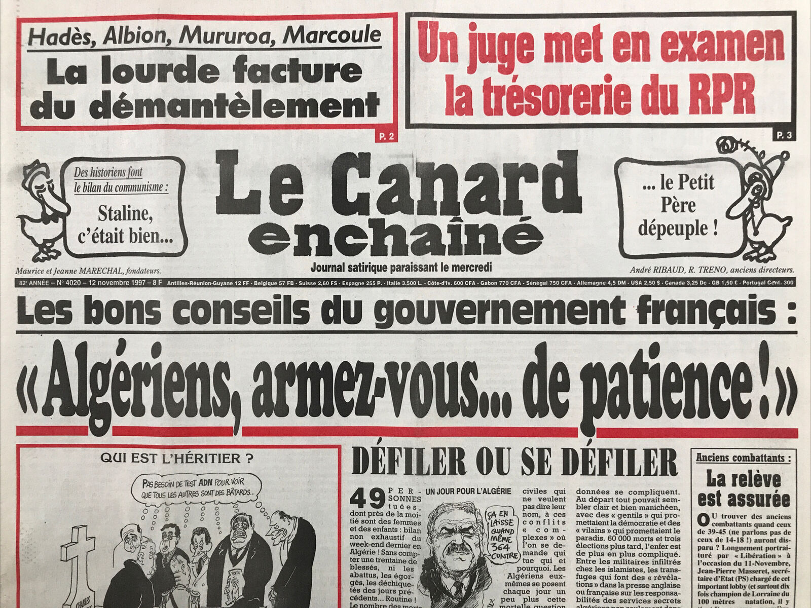 Couac ! | Acheter un Canard | Vente d'Anciens Journaux du Canard Enchaîné. Des Journaux Satiriques de Collection, Historiques & Authentiques de 1916 à 2004 ! | 4020