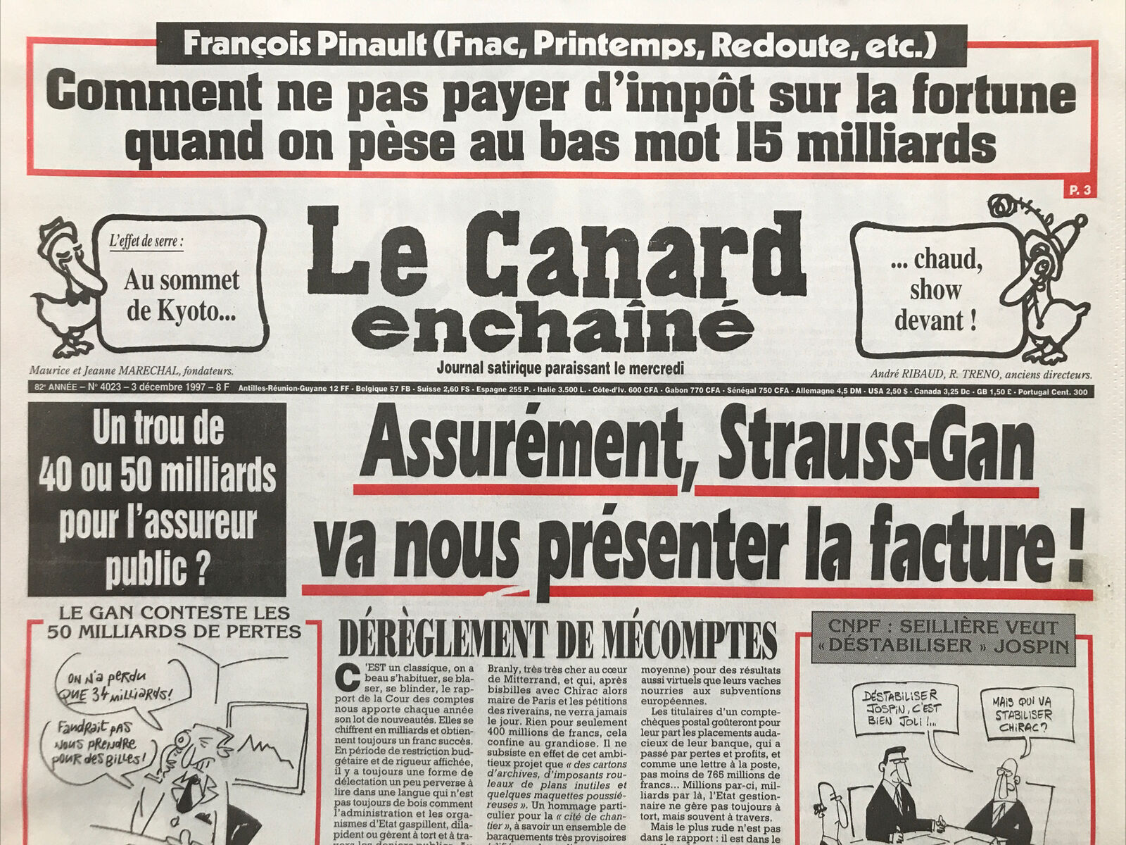 Couac ! | Acheter un Canard | Vente d'Anciens Journaux du Canard Enchaîné. Des Journaux Satiriques de Collection, Historiques & Authentiques de 1916 à 2004 ! | 4023