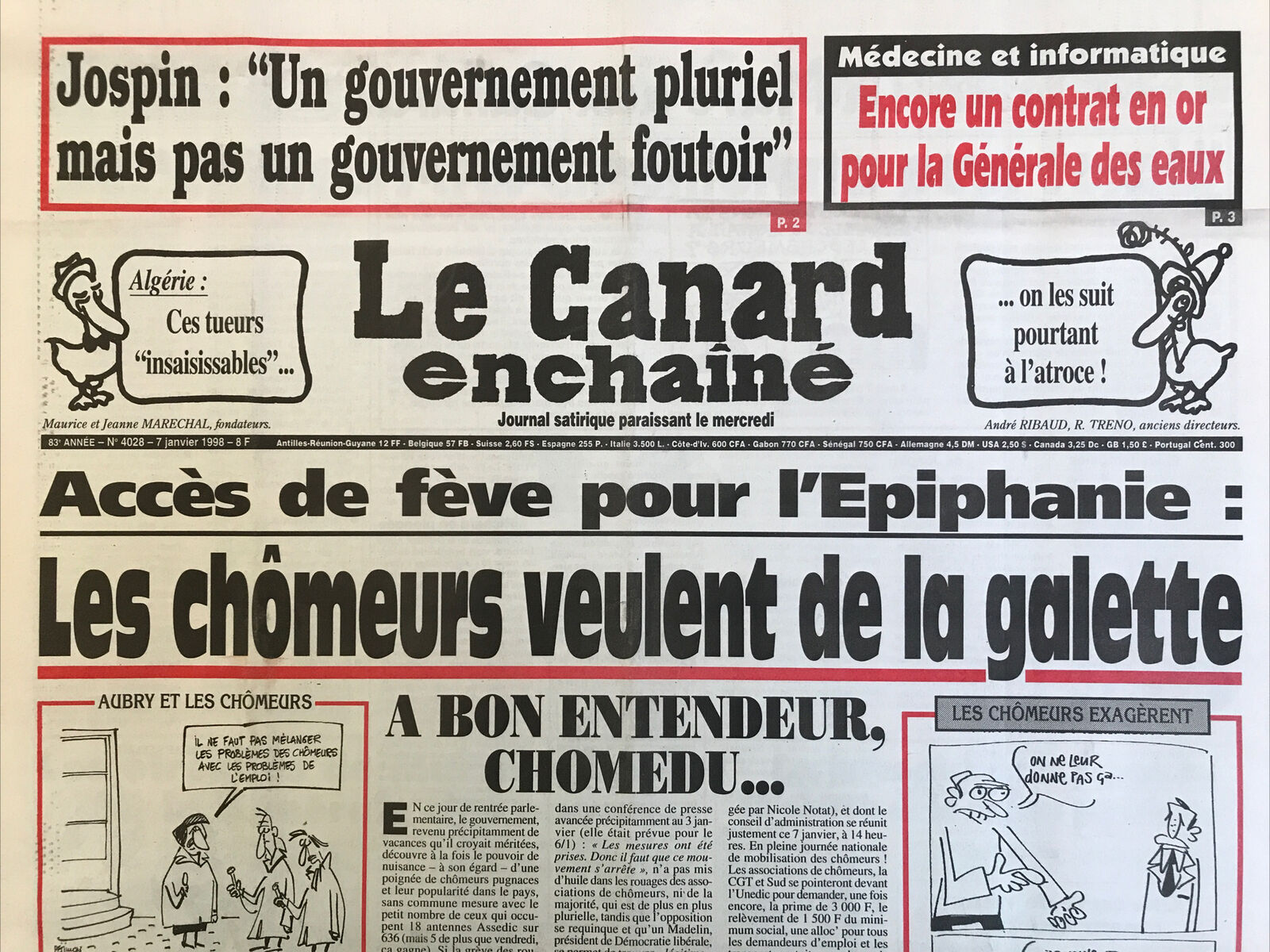 Couac ! | Acheter un Canard | Vente d'Anciens Journaux du Canard Enchaîné. Des Journaux Satiriques de Collection, Historiques & Authentiques de 1916 à 2004 ! | 4028