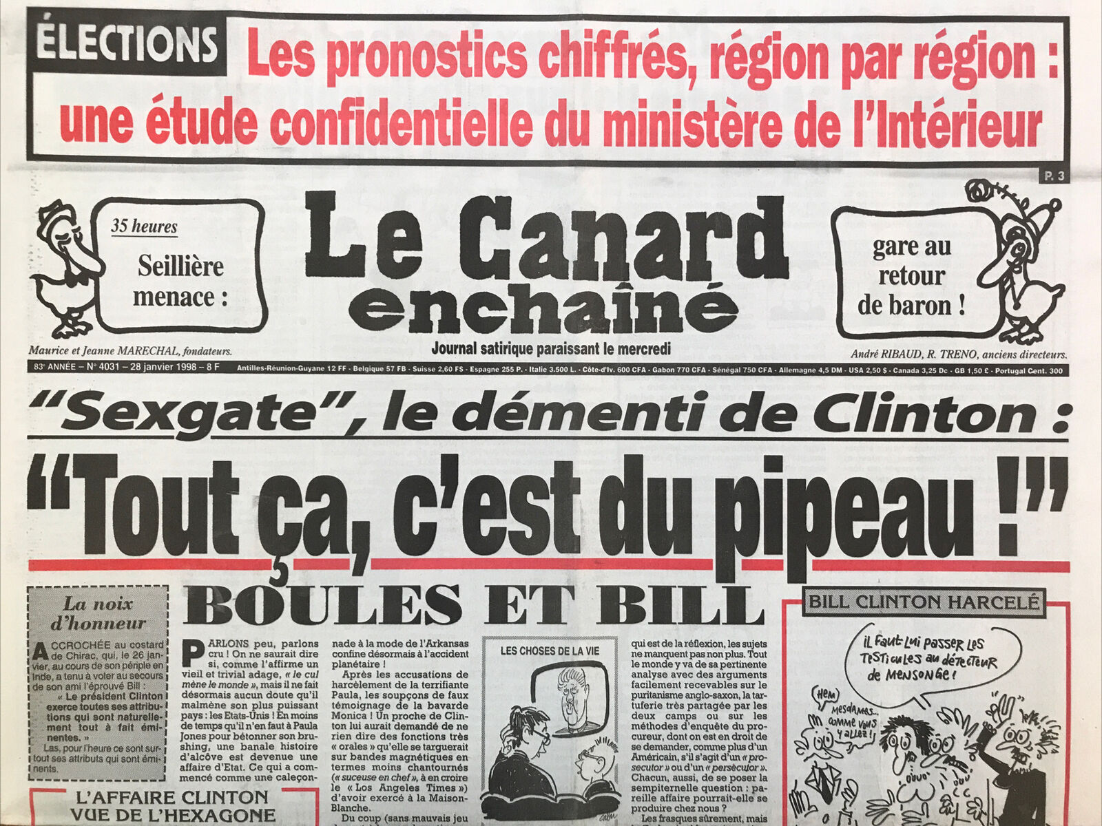 Couac ! | Acheter un Canard | Vente d'Anciens Journaux du Canard Enchaîné. Des Journaux Satiriques de Collection, Historiques & Authentiques de 1916 à 2004 ! | 4031