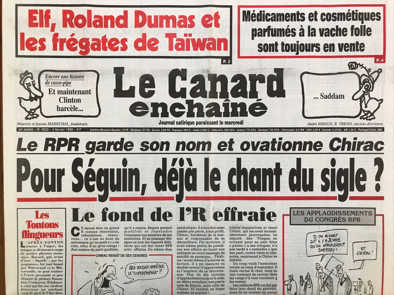 Couac ! | Acheter un Canard | Vente d'Anciens Journaux du Canard Enchaîné. Des Journaux Satiriques de Collection, Historiques & Authentiques de 1916 à 2004 ! | 4032