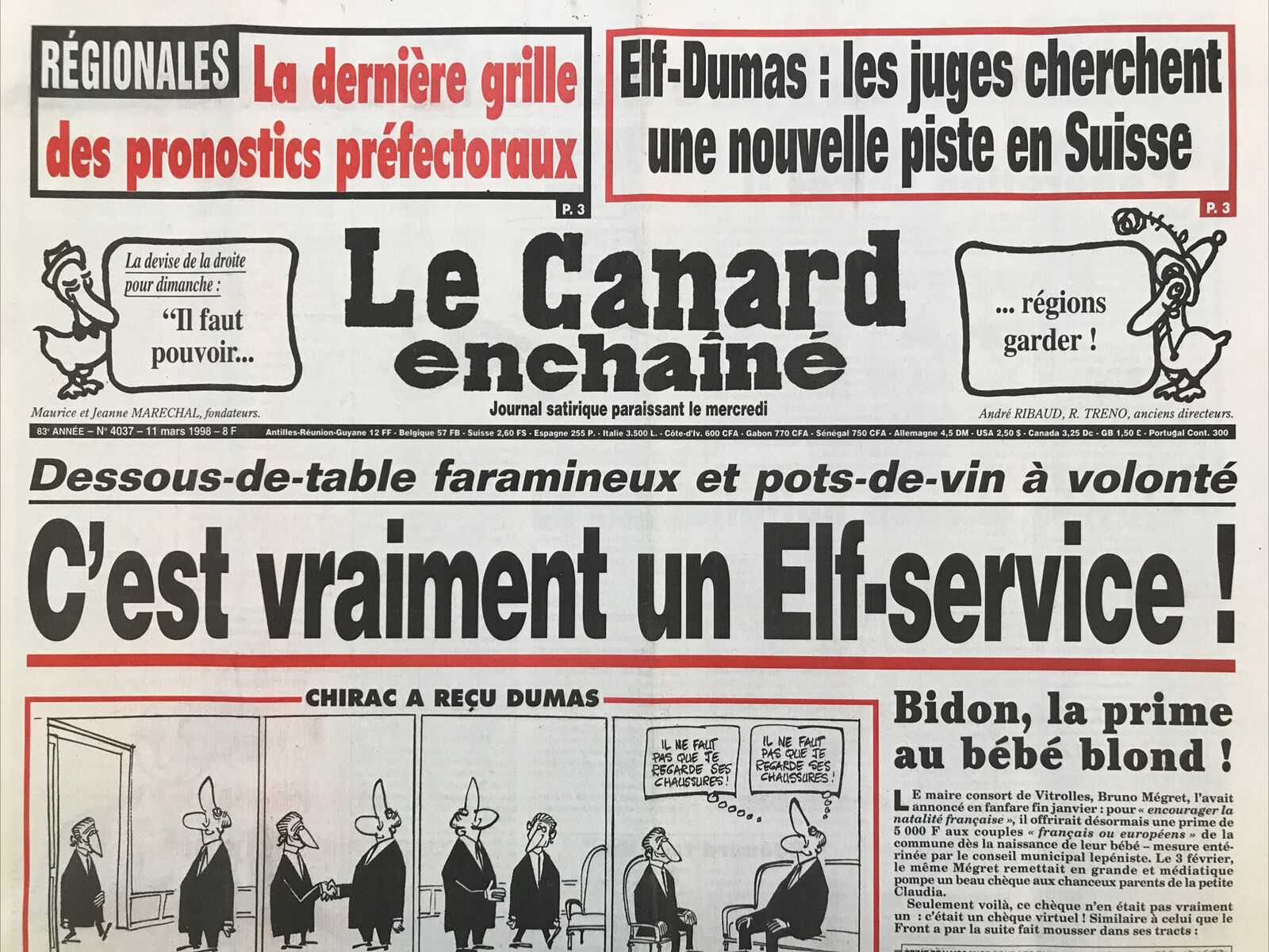 Couac ! | Acheter un Canard | Vente d'Anciens Journaux du Canard Enchaîné. Des Journaux Satiriques de Collection, Historiques & Authentiques de 1916 à 2004 ! | 4037