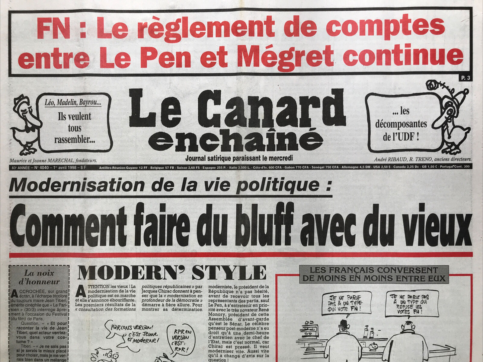 Couac ! | Acheter un Canard | Vente d'Anciens Journaux du Canard Enchaîné. Des Journaux Satiriques de Collection, Historiques & Authentiques de 1916 à 2004 ! | 4040