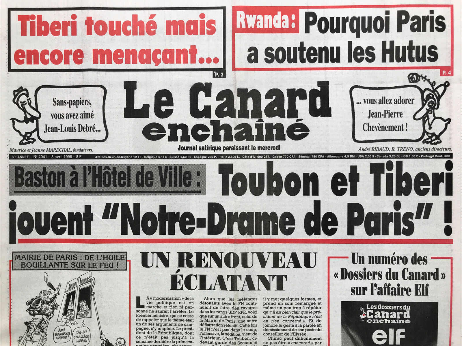 Couac ! | Acheter un Canard | Vente d'Anciens Journaux du Canard Enchaîné. Des Journaux Satiriques de Collection, Historiques & Authentiques de 1916 à 2004 ! | 4041