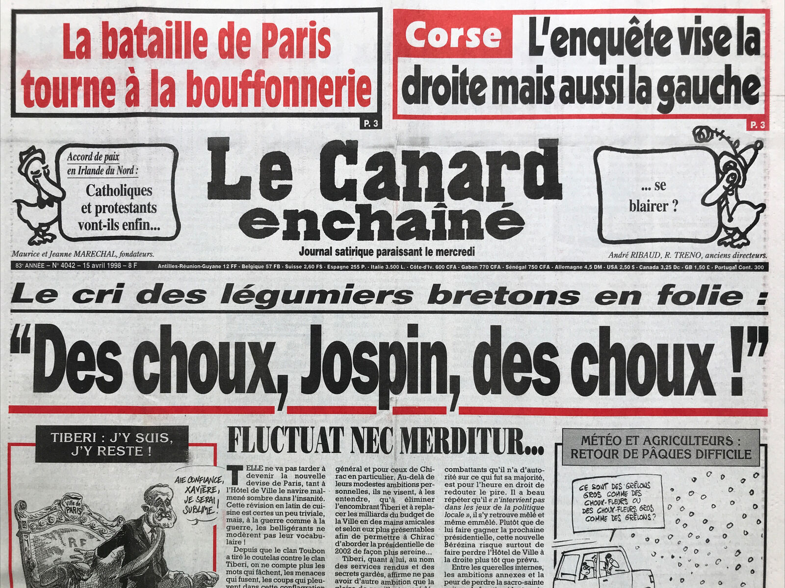 Couac ! | Acheter un Canard | Vente d'Anciens Journaux du Canard Enchaîné. Des Journaux Satiriques de Collection, Historiques & Authentiques de 1916 à 2004 ! | 4042