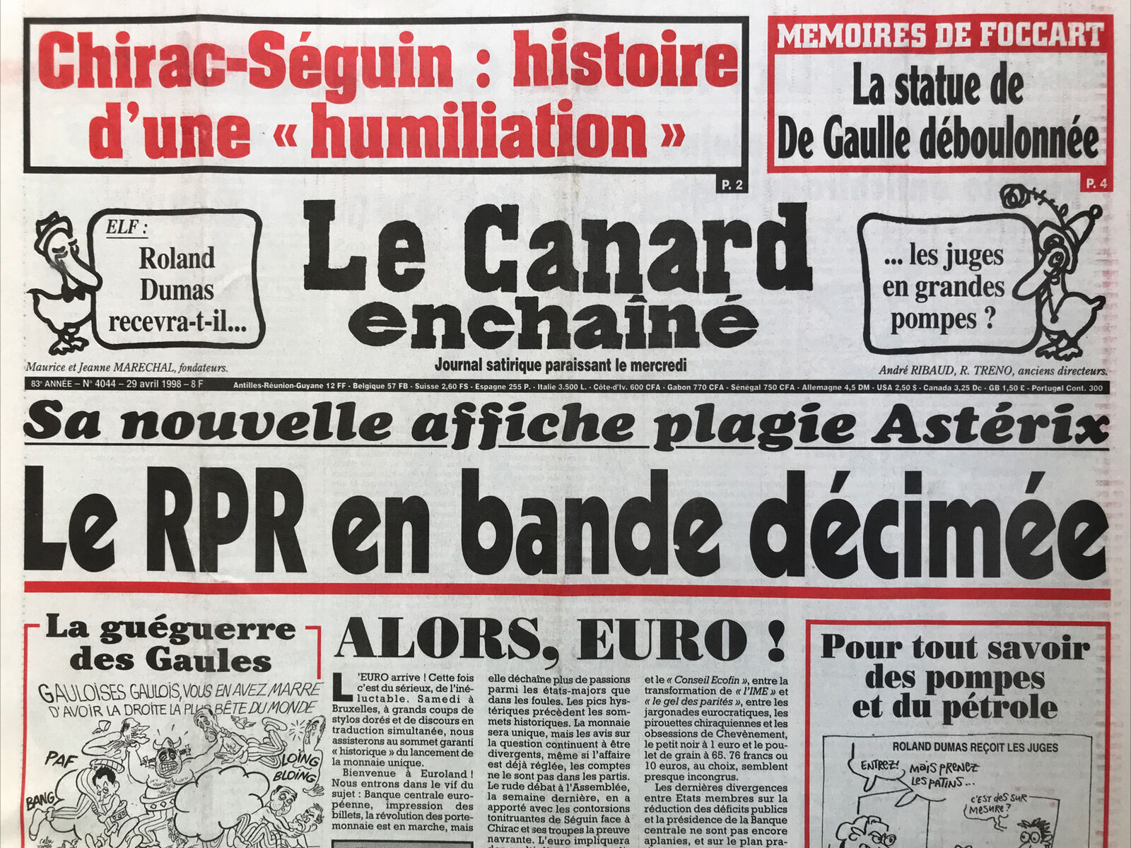 Couac ! | Acheter un Canard | Vente d'Anciens Journaux du Canard Enchaîné. Des Journaux Satiriques de Collection, Historiques & Authentiques de 1916 à 2004 ! | 4044