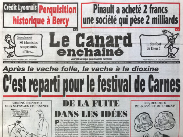 Couac ! | N° 4048 du Canard Enchaîné - 27 Mai 1998 | Nos Exemplaires du Canard Enchaîné sont archivés dans de bonnes conditions de conservation (obscurité, hygrométrie maitrisée et faible température), ce qui s'avère indispensable pour des journaux anciens. | 4048