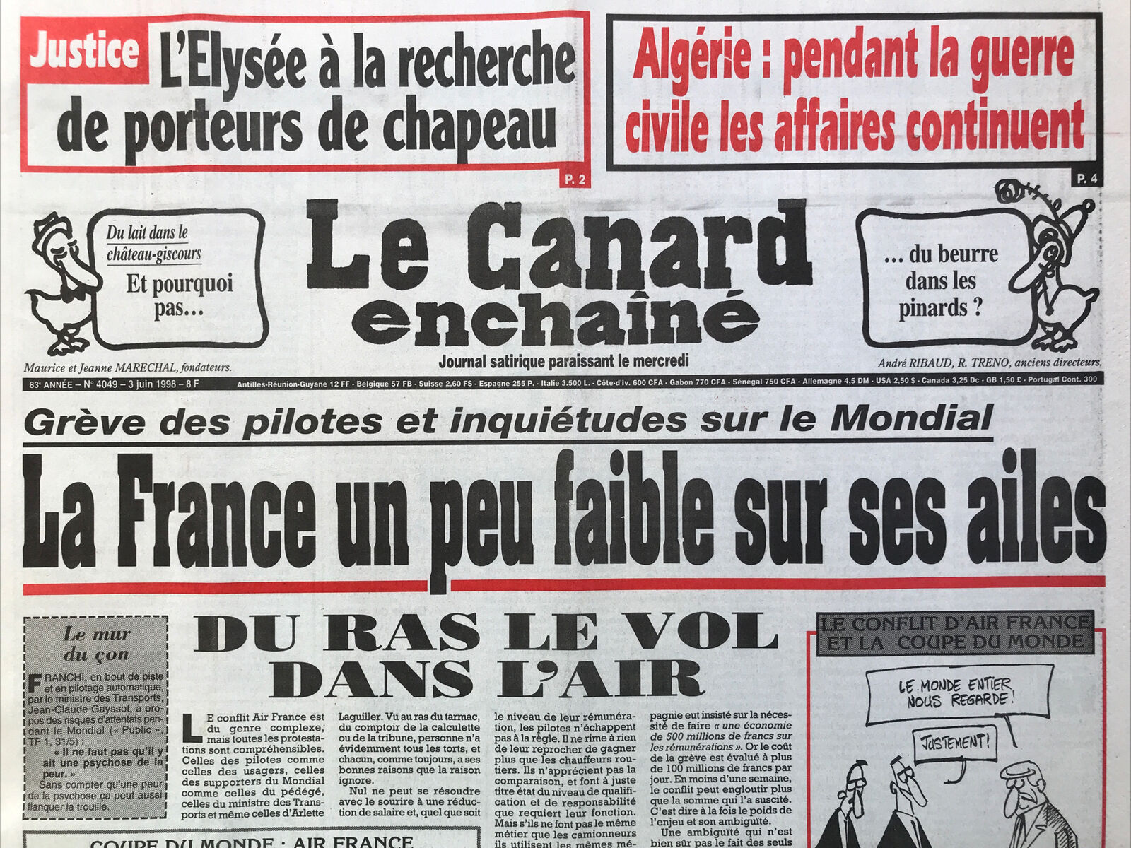 Couac ! | Acheter un Canard | Vente d'Anciens Journaux du Canard Enchaîné. Des Journaux Satiriques de Collection, Historiques & Authentiques de 1916 à 2004 ! | 4049