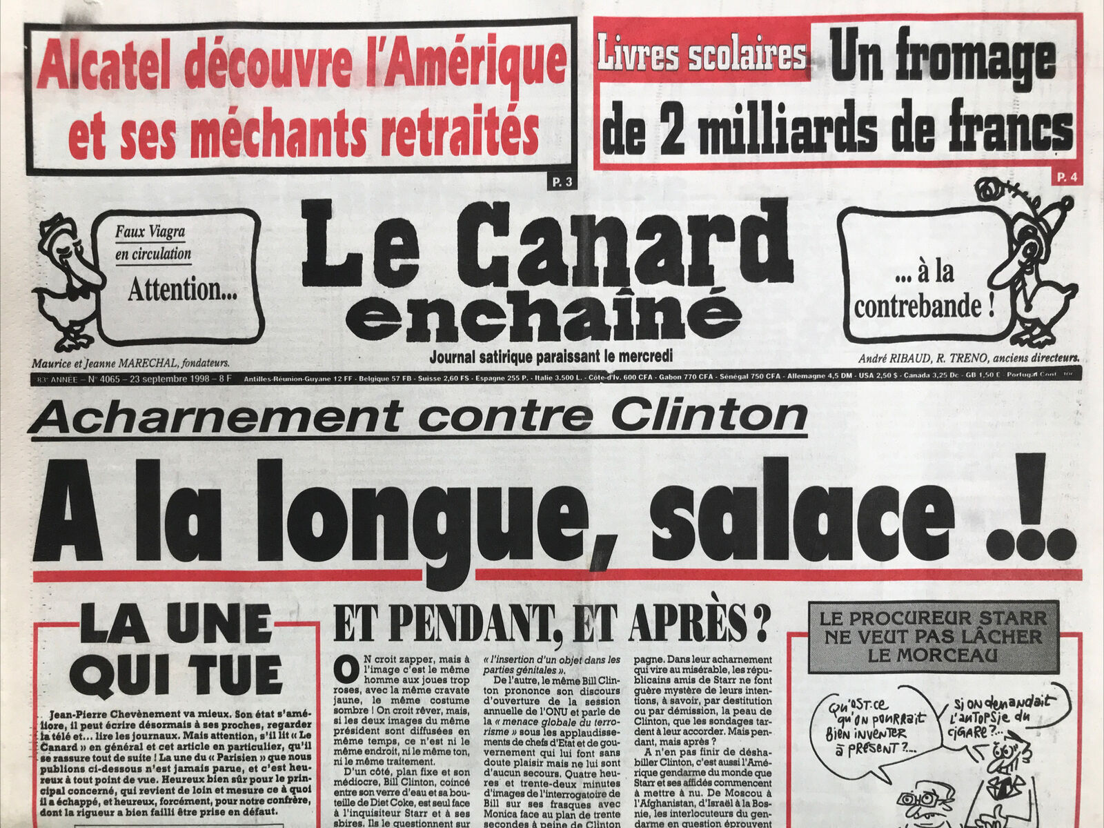 Couac ! | Acheter un Canard | Vente d'Anciens Journaux du Canard Enchaîné. Des Journaux Satiriques de Collection, Historiques & Authentiques de 1916 à 2004 ! | 4065