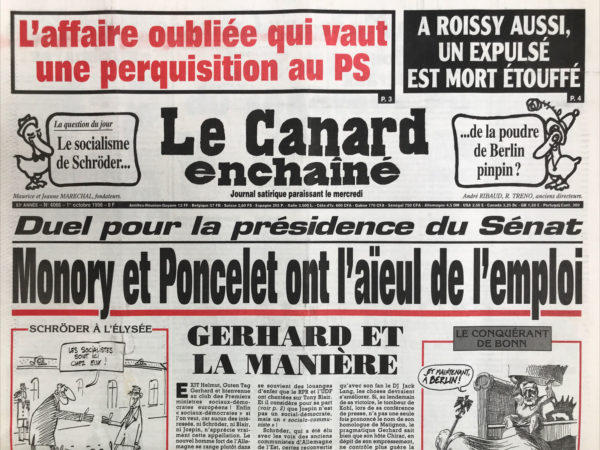 Couac ! | N° 4066 du Canard Enchaîné - 30 Septembre 1998 | Nos Exemplaires du Canard Enchaîné sont archivés dans de bonnes conditions de conservation (obscurité, hygrométrie maitrisée et faible température), ce qui s'avère indispensable pour des journaux anciens. | 4066