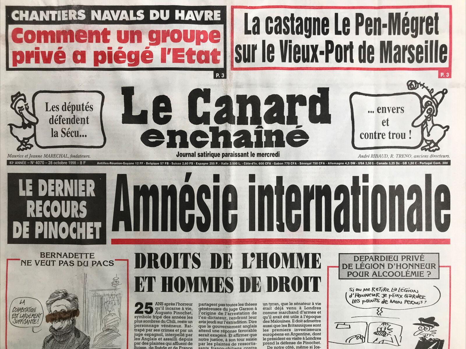 Couac ! | Acheter un Canard | Vente d'Anciens Journaux du Canard Enchaîné. Des Journaux Satiriques de Collection, Historiques & Authentiques de 1916 à 2004 ! | 4070