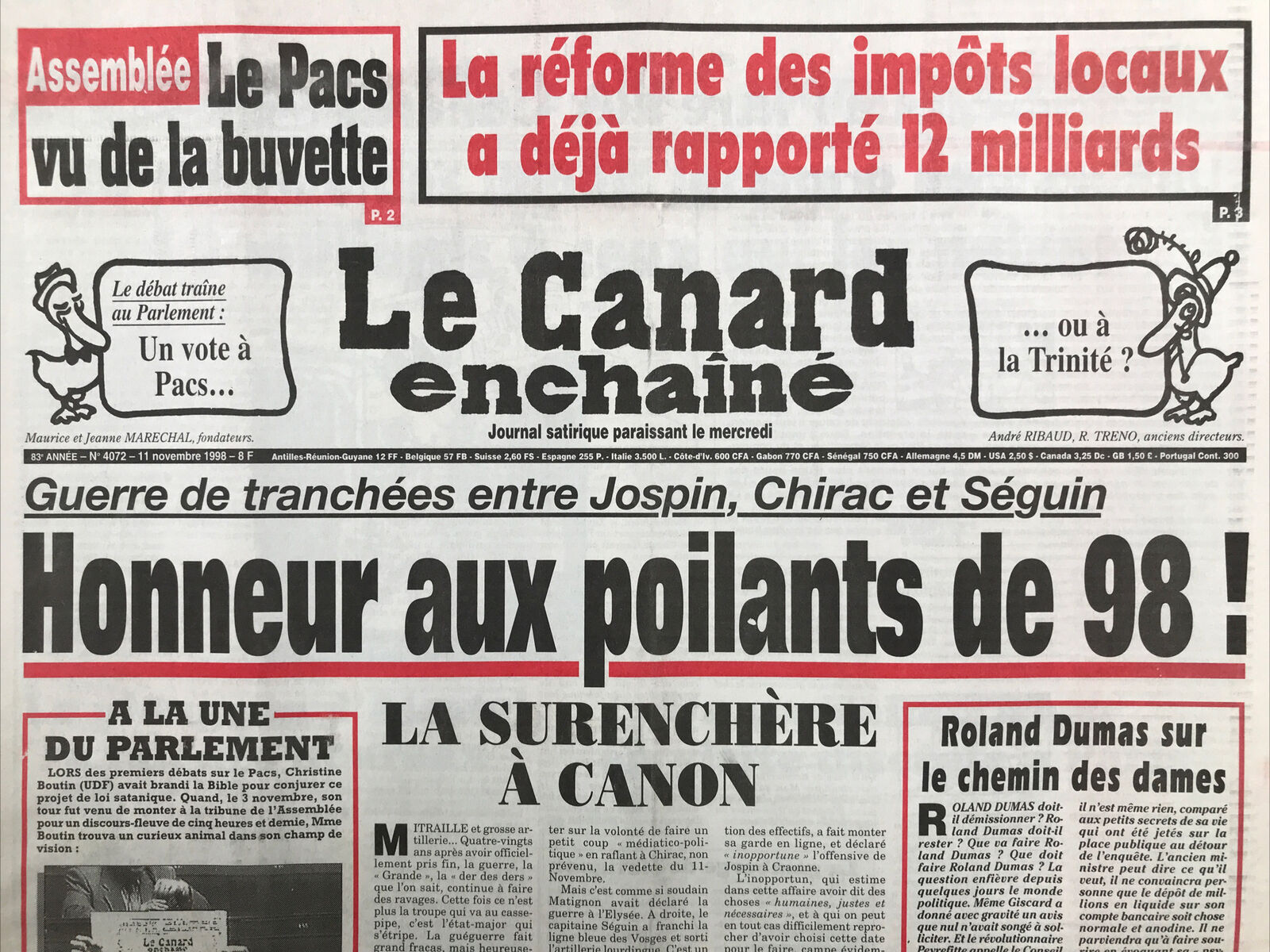 Couac ! | Acheter un Canard | Vente d'Anciens Journaux du Canard Enchaîné. Des Journaux Satiriques de Collection, Historiques & Authentiques de 1916 à 2004 ! | 4072