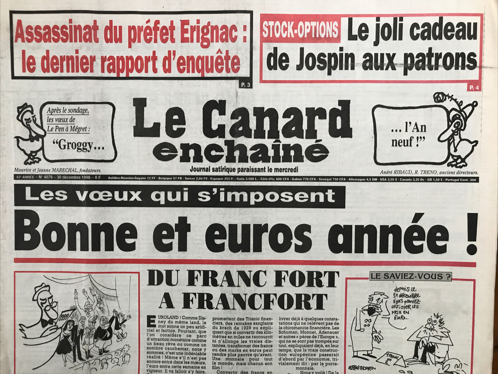 Couac ! | Acheter un Canard | Vente d'Anciens Journaux du Canard Enchaîné. Des Journaux Satiriques de Collection, Historiques & Authentiques de 1916 à 2004 ! | 4079