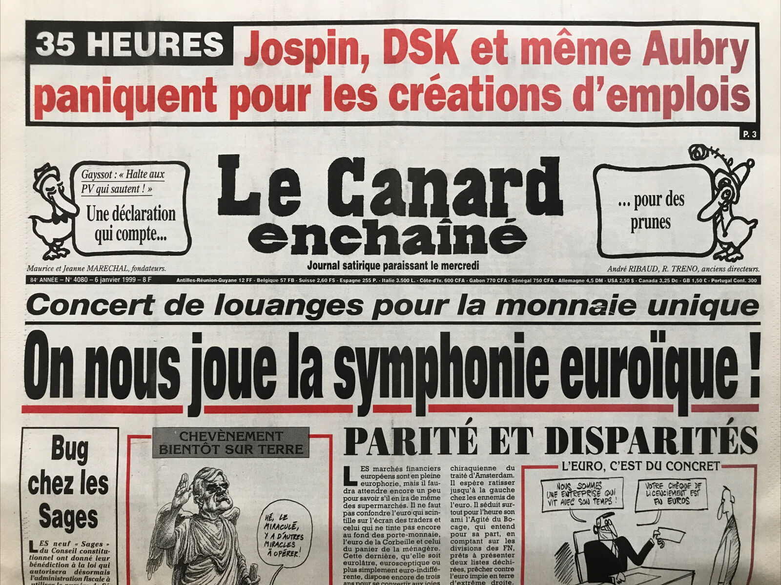 Couac ! | Acheter un Canard | Vente d'Anciens Journaux du Canard Enchaîné. Des Journaux Satiriques de Collection, Historiques & Authentiques de 1916 à 2004 ! | 4080