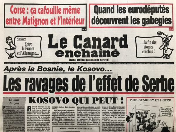 Couac ! | N° 4082 du Canard Enchaîné - 20 Janvier 1999 | Nos Exemplaires du Canard Enchaîné sont archivés dans de bonnes conditions de conservation (obscurité, hygrométrie maitrisée et faible température), ce qui s'avère indispensable pour des journaux anciens. | 4082