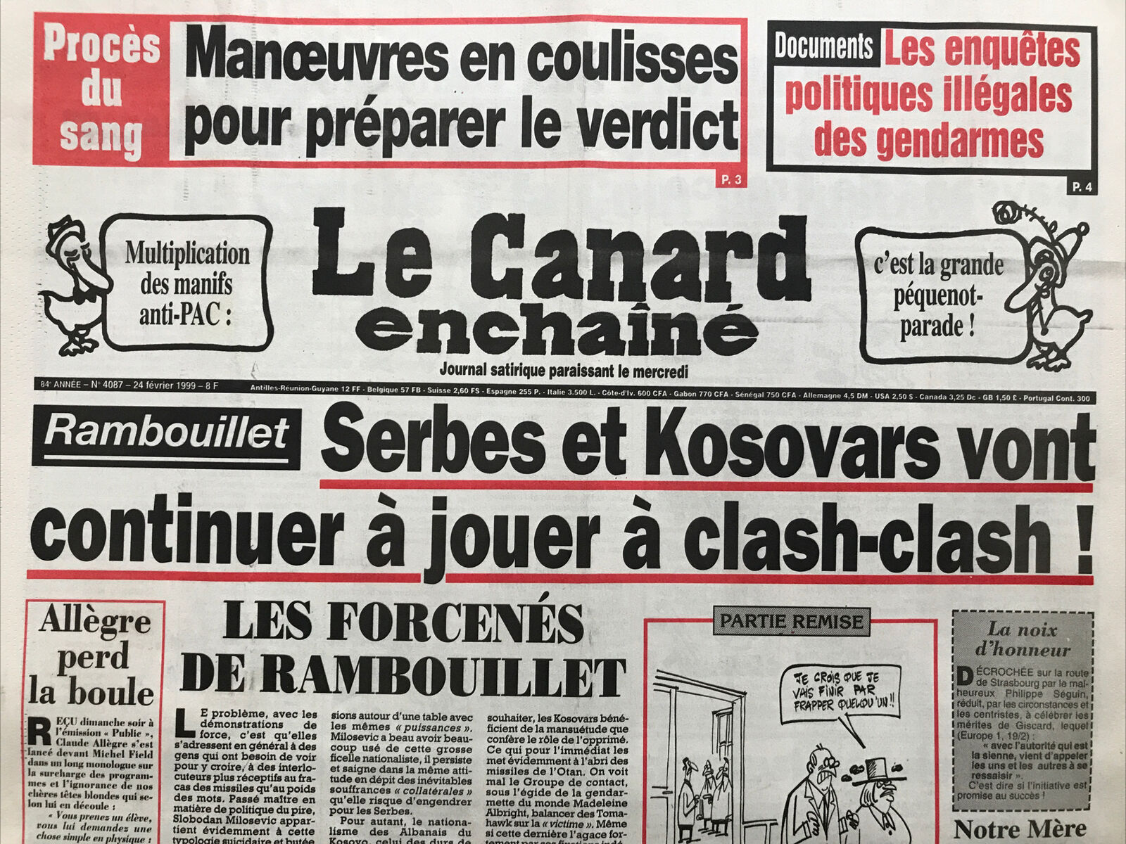 Couac ! | Acheter un Canard | Vente d'Anciens Journaux du Canard Enchaîné. Des Journaux Satiriques de Collection, Historiques & Authentiques de 1916 à 2004 ! | 4087