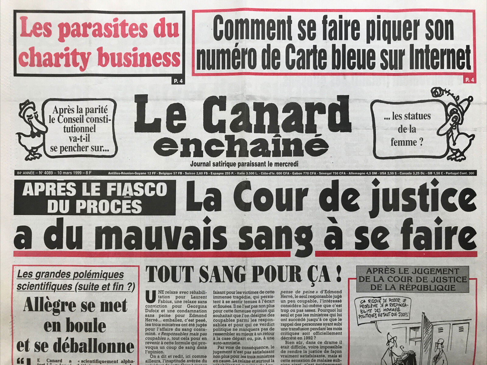 Couac ! | Acheter un Canard | Vente d'Anciens Journaux du Canard Enchaîné. Des Journaux Satiriques de Collection, Historiques & Authentiques de 1916 à 2004 ! | 4089