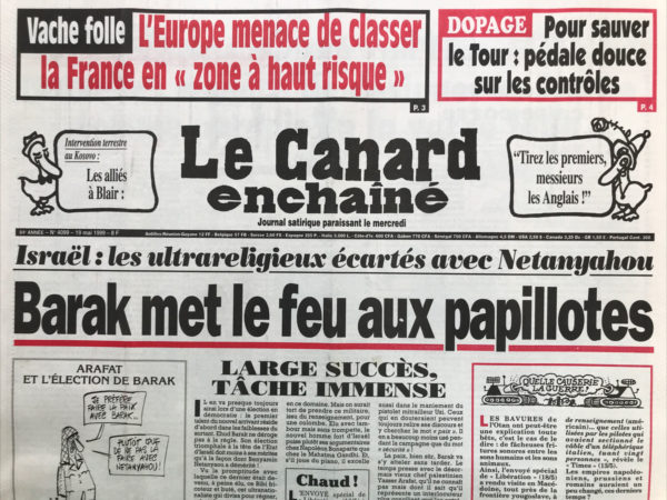 Couac ! | N° 4099 du Canard Enchaîné - 19 Mai 1999 | Nos Exemplaires du Canard Enchaîné sont archivés dans de bonnes conditions de conservation (obscurité, hygrométrie maitrisée et faible température), ce qui s'avère indispensable pour des journaux anciens. | 4099