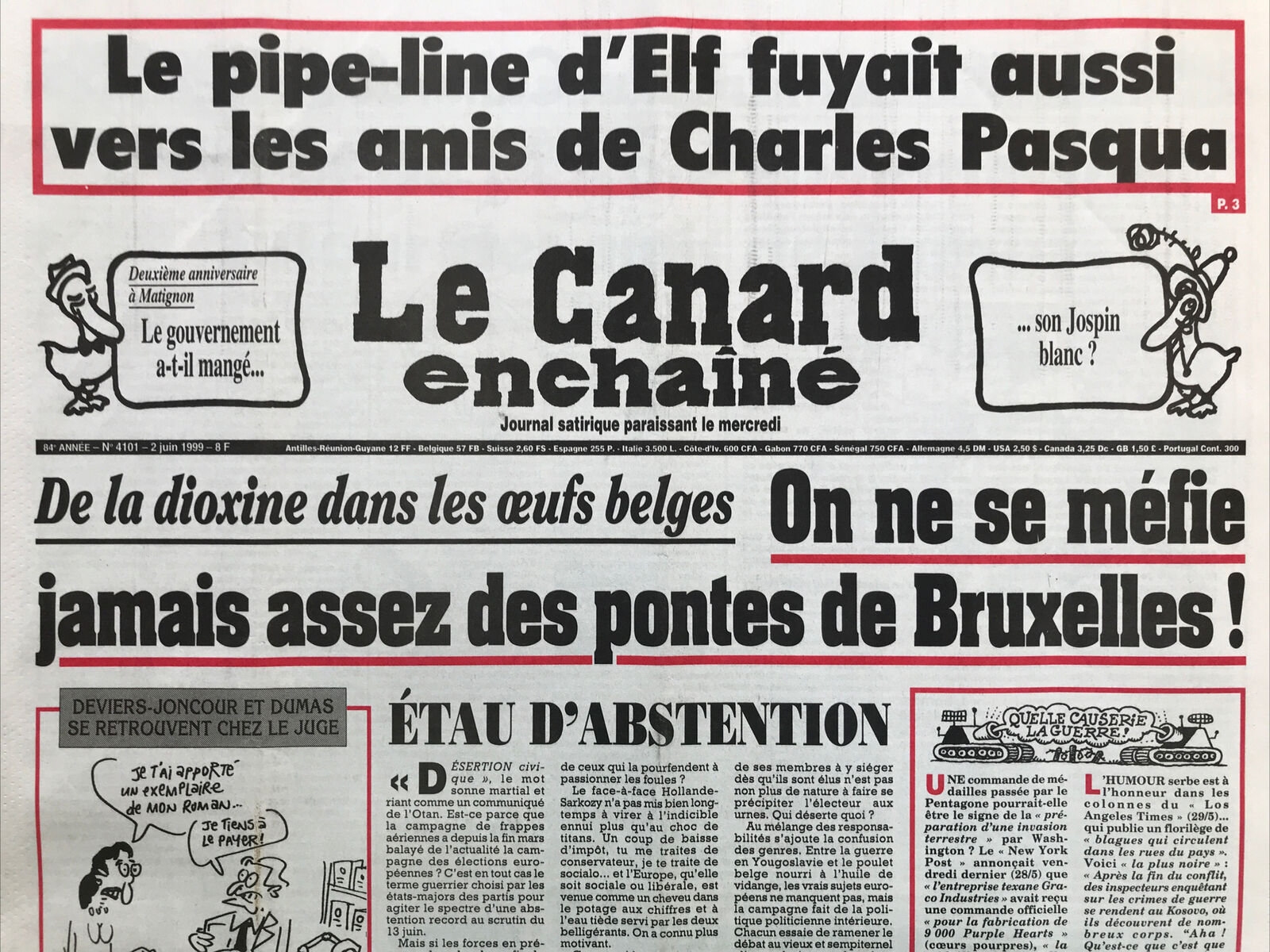 Couac ! | Acheter un Canard | Vente d'Anciens Journaux du Canard Enchaîné. Des Journaux Satiriques de Collection, Historiques & Authentiques de 1916 à 2004 ! | 4101