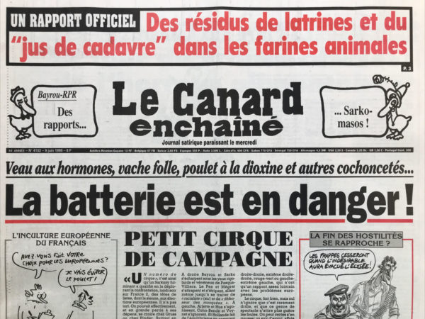 Couac ! | N° 4102 du Canard Enchaîné - 9 Juin 1999 | Nos Exemplaires du Canard Enchaîné sont archivés dans de bonnes conditions de conservation (obscurité, hygrométrie maitrisée et faible température), ce qui s'avère indispensable pour des journaux anciens. | 4102