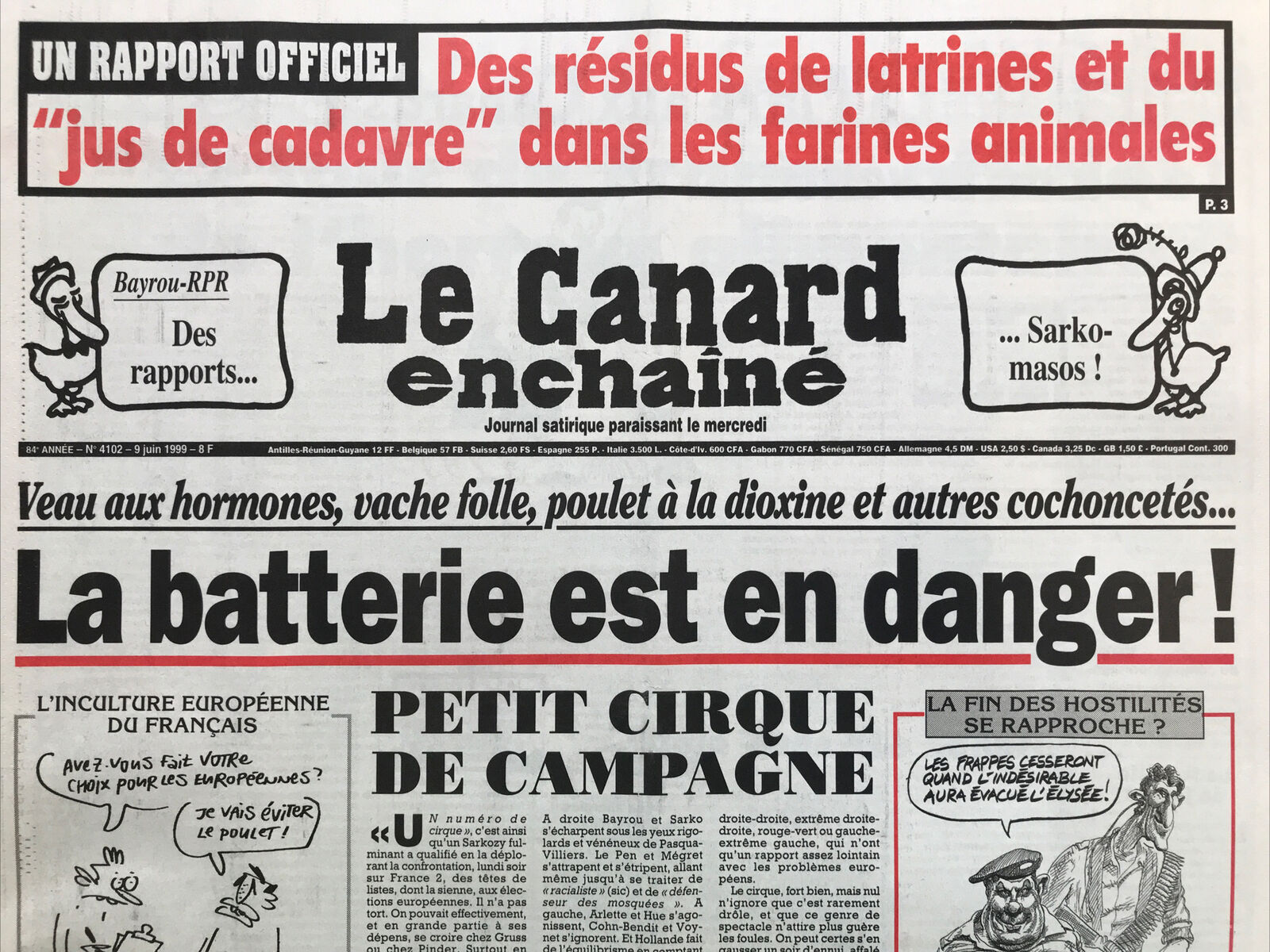 Couac ! | Acheter un Canard | Vente d'Anciens Journaux du Canard Enchaîné. Des Journaux Satiriques de Collection, Historiques & Authentiques de 1916 à 2004 ! | 4102