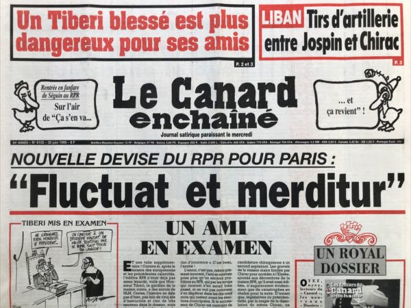 Couac ! | N° 4105 du Canard Enchaîné - 30 Juin 1999 | Nos Exemplaires du Canard Enchaîné sont archivés dans de bonnes conditions de conservation (obscurité, hygrométrie maitrisée et faible température), ce qui s'avère indispensable pour des journaux anciens. | 4105