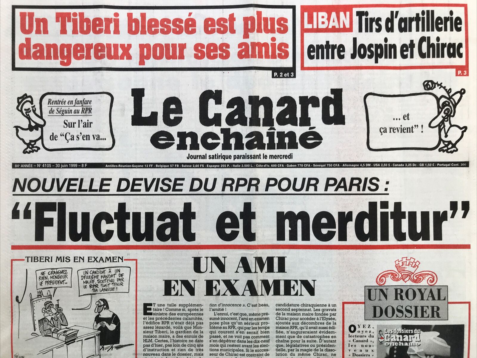 Couac ! | Acheter un Canard | Vente d'Anciens Journaux du Canard Enchaîné. Des Journaux Satiriques de Collection, Historiques & Authentiques de 1916 à 2004 ! | 4105