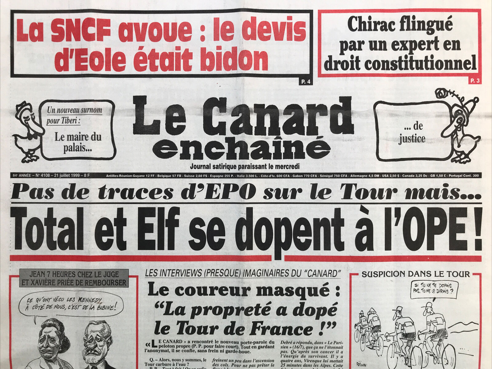 Couac ! | Acheter un Canard | Vente d'Anciens Journaux du Canard Enchaîné. Des Journaux Satiriques de Collection, Historiques & Authentiques de 1916 à 2004 ! | 4108