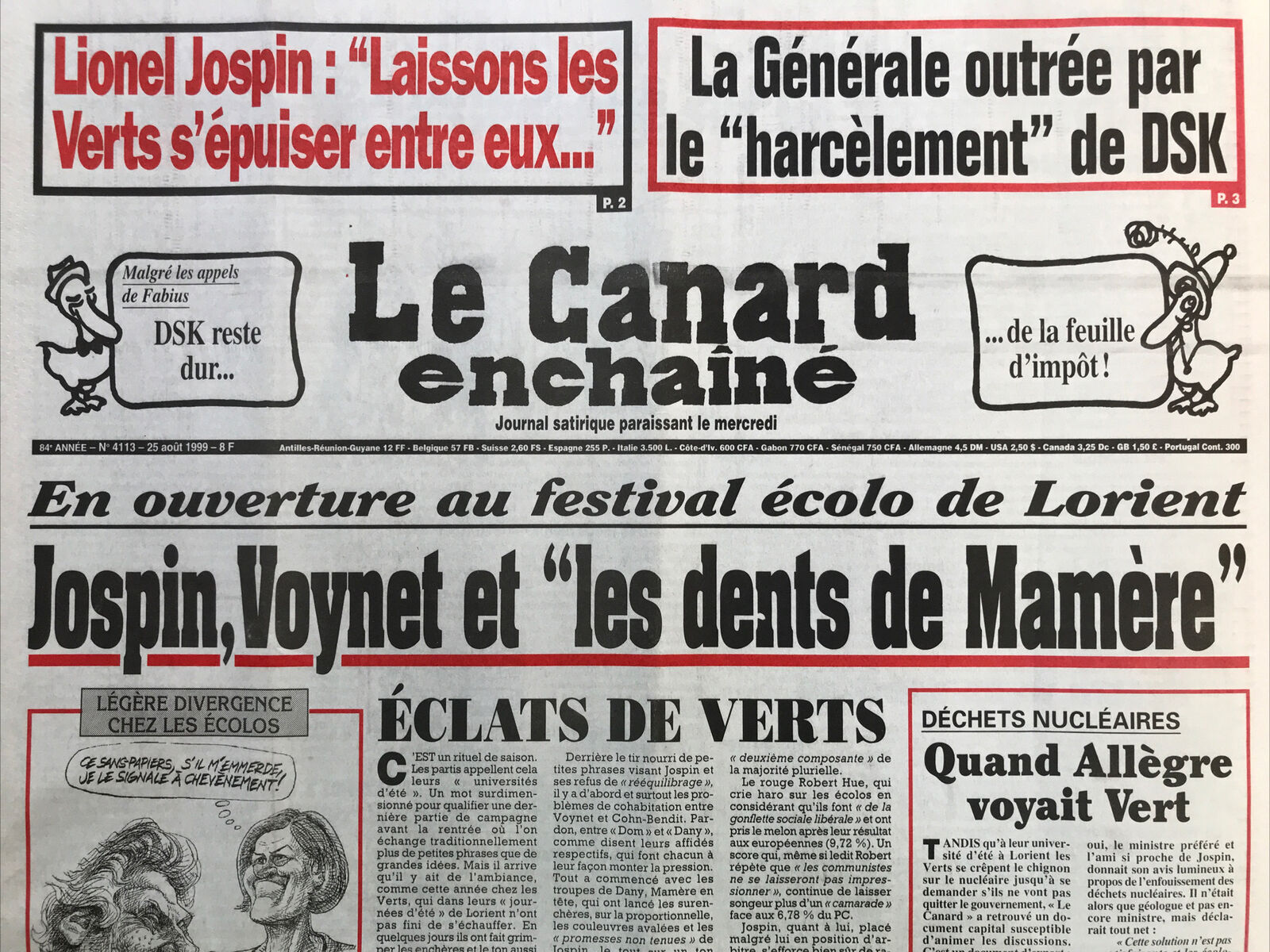 Couac ! | Acheter un Canard | Vente d'Anciens Journaux du Canard Enchaîné. Des Journaux Satiriques de Collection, Historiques & Authentiques de 1916 à 2004 ! | 4113