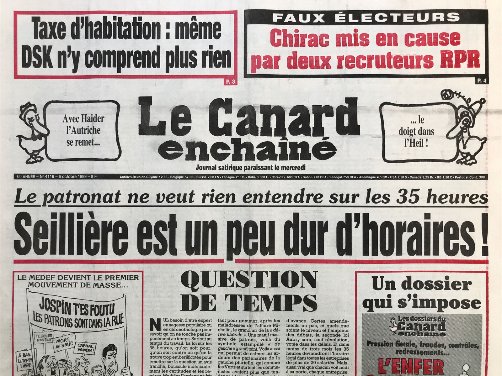 Couac ! | Acheter un Canard | Vente d'Anciens Journaux du Canard Enchaîné. Des Journaux Satiriques de Collection, Historiques & Authentiques de 1916 à 2004 ! | 4119