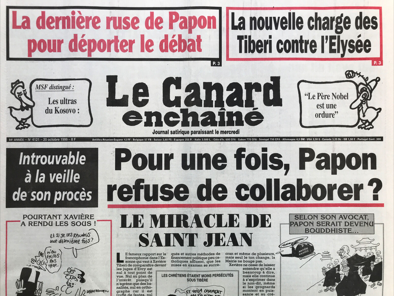 Couac ! | Acheter un Canard | Vente d'Anciens Journaux du Canard Enchaîné. Des Journaux Satiriques de Collection, Historiques & Authentiques de 1916 à 2004 ! | 4121