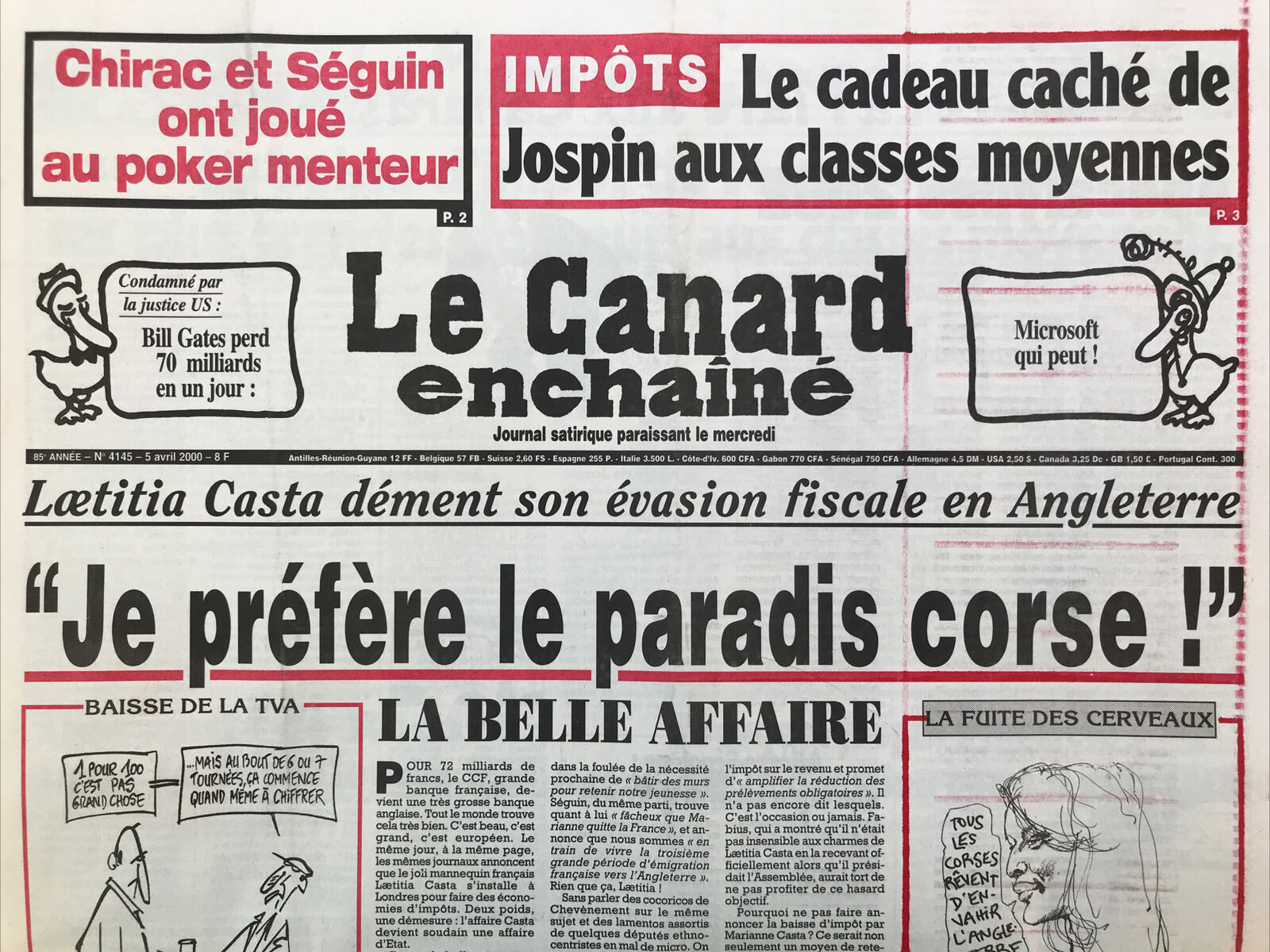 Couac ! | Acheter un Canard | Vente d'Anciens Journaux du Canard Enchaîné. Des Journaux Satiriques de Collection, Historiques & Authentiques de 1916 à 2004 ! | 4145